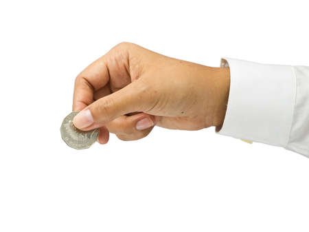 Hand picking the Australian coin