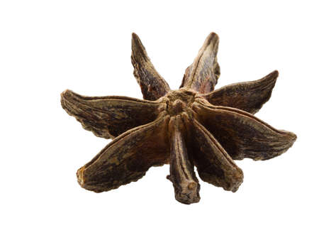 Star anise (spice) isoalted on white backgroundの写真素材