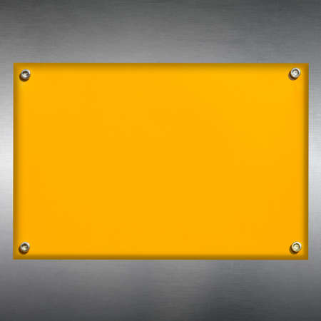 Yellow steel plate in aluminium coverの写真素材