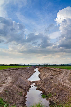 Irrigation canal under construction 
