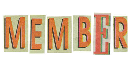 Member word, paper cut lettersの写真素材