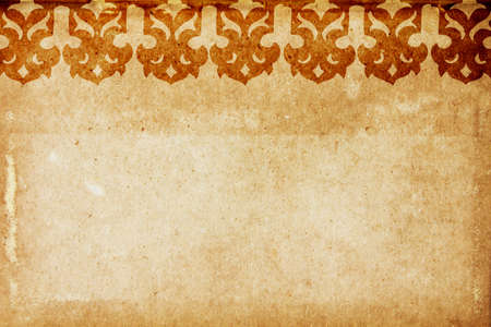 Old paper with traditional Thai design patternの写真素材