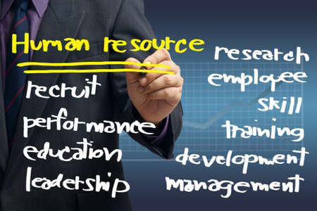 Businessman writing human resource conceptの写真素材