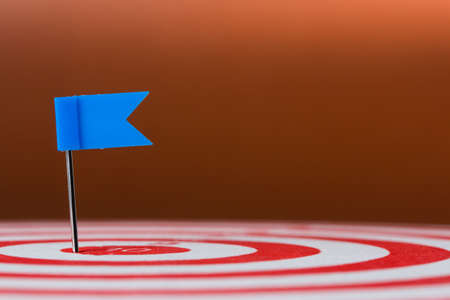 Flag push pin background for business goal conceptの写真素材