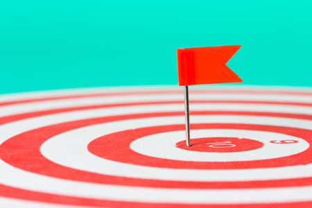 Flag push pin background for business goal concept