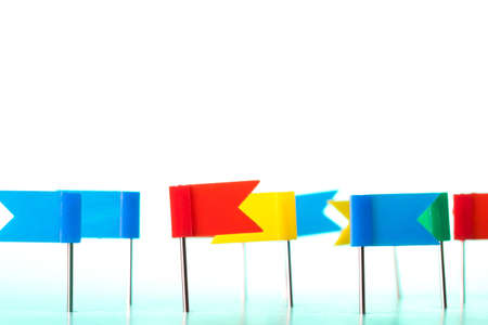 Flag push pin background for business goal conceptの写真素材