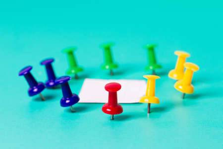 Colorful push pins as symbolic of business meeting