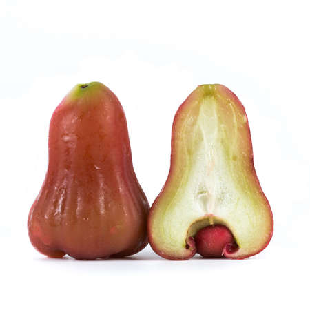 Half rose apple on white backgroundの写真素材