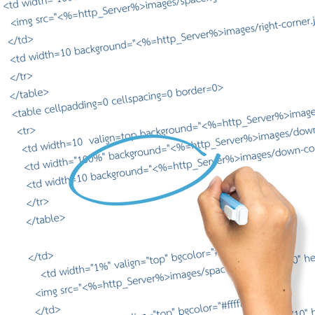 Hand draw a circle on computer source code