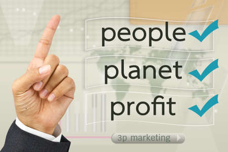 Hand with Modern business  marketing on screenの写真素材