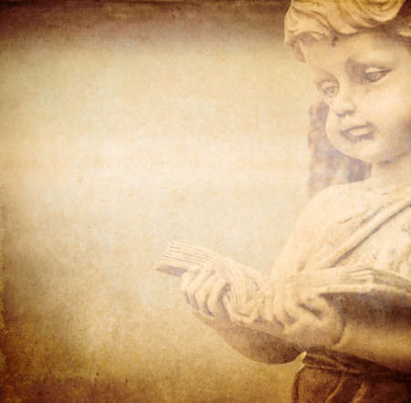 Cupid statue background  in retro styleの写真素材