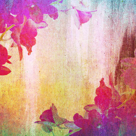 Colorful painting with orchid flowers