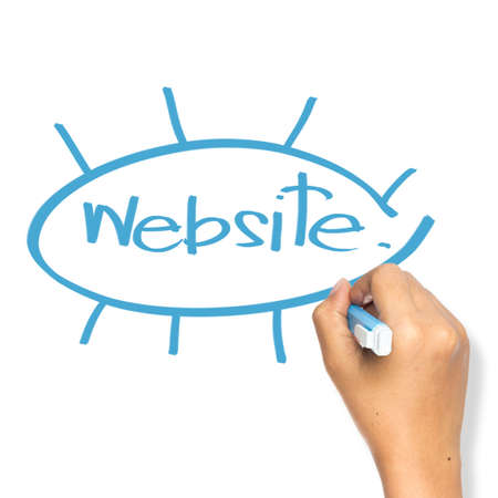 Hand writing Website word on whiteboardの写真素材