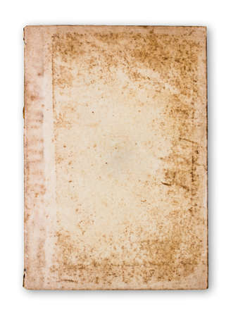 Antique paperback document isolated on white backgroundの写真素材