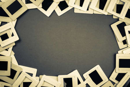 Slide film mounts as border backgroundの写真素材