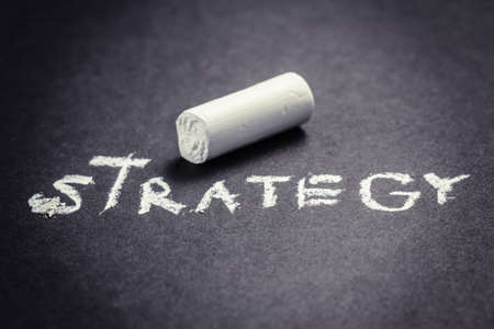 Strategy word, handwritten with chalkの写真素材