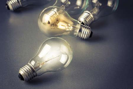 A light bulb shining white light