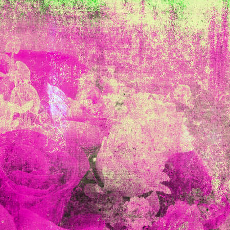 Painting with flower as vintage backgroundの写真素材