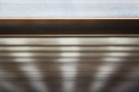 Abstract steel , closeup on steel fence on the top angle with shallow depth of fieldの写真素材
