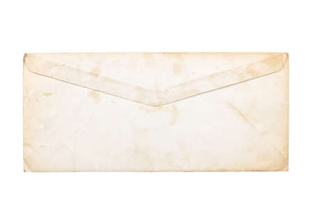 Old envelope isolated on white の写真素材