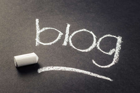 Blog word, handwritten with chalkの写真素材