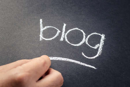 Hand writing Blog word with chalkの写真素材