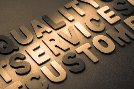 Service topic in wood lettersの写真素材