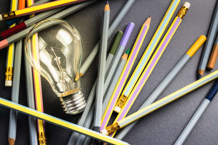 Creative writing word as memo on notebookの写真素材