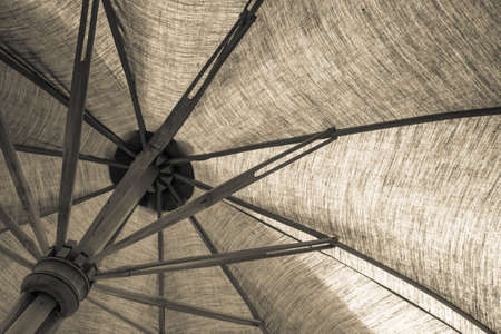 Abstract bamboo and unbleached cloth umbrellaの写真素材