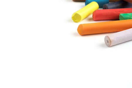Pastel color sticks isolated on white background