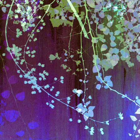 Abstract oil painting with treetopの写真素材