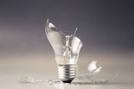 Broken light bulbの写真素材