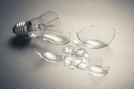 Broken light bulbの写真素材