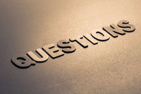 Questions word arranged by wood lettersの写真素材