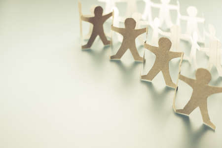 Human chain paper with copy spaceの写真素材