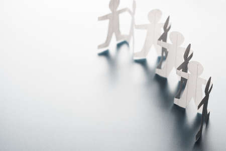 Human chain paper with copy spaceの写真素材