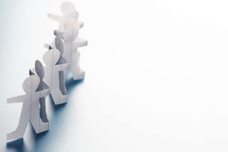 Human chain paper with copy spaceの写真素材