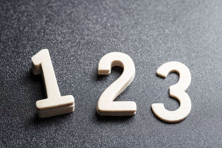 White wooden numbers for ranking concept