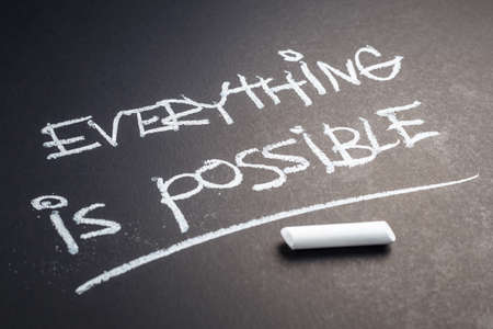Everything is Possible, handwriting text by chalkの写真素材
