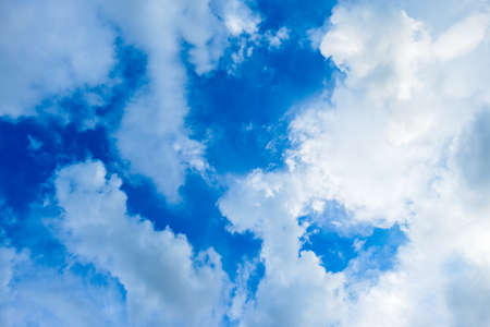 Clouds and blue sky above the head in the fine weather dayの写真素材