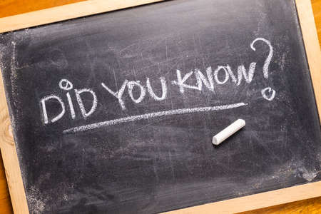 Did You Know? text, handwriting with chalk on dirty blackboard with chalk dustの写真素材