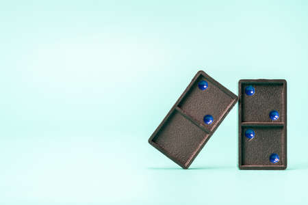 2022 Year concept by the points of domino pieces, number of dots on domino toy, symbol for 2022, 2022 with domino effect conceptの写真素材