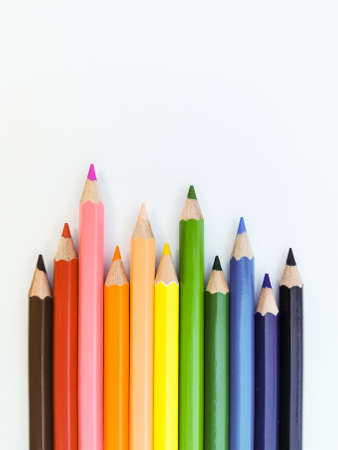 Rainbow colour pencils.の写真素材