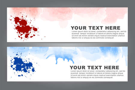 Set of abstract colorful Watercolor design banners template for business brochure, leaflet, posterのイラスト素材