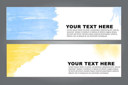 Set of abstract colorful Watercolor design banners template for business brochure, leaflet, posterのイラスト素材