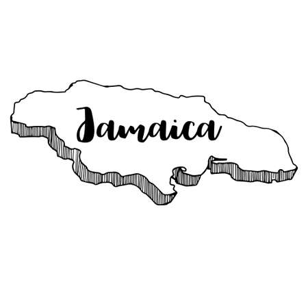Hand drawn of Jamaica map, vector illustrationのイラスト素材