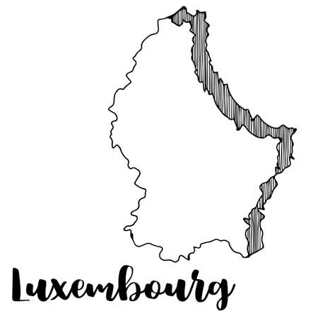 Hand drawn of Luxembourg map, vector illustrationのイラスト素材