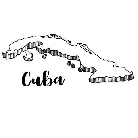 Hand drawn of Cuba map, vector illustrationのイラスト素材