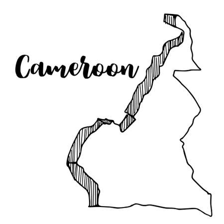 Hand drawn of  Cameroon map, vector illustrationのイラスト素材