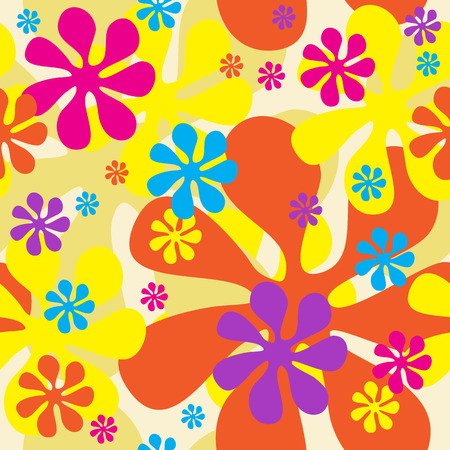 Seamless Flowers Background (can be repeated seamlessly as many times as needed)のイラスト素材